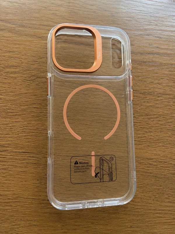 Capa Transparente MagSafe com Aro Rose Gold para iPhone 17 Pro Max